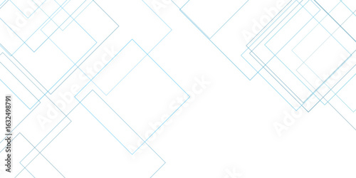 Geometric lines forming overlapping squares in shades of blue and teal on a clean white canvas for a modern minimalist design