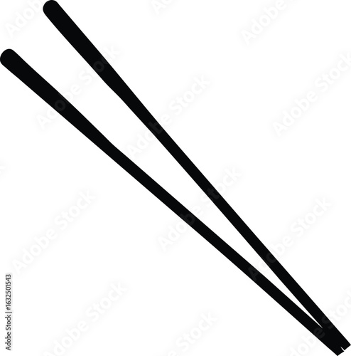 black silhouette a chopsticks on white background.eps
