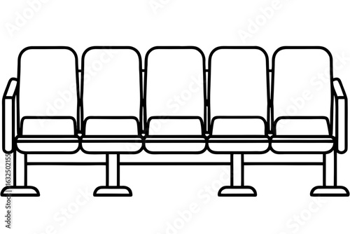 Auditorium with Seating and Screen Coloring Page - Printable Theater Scene