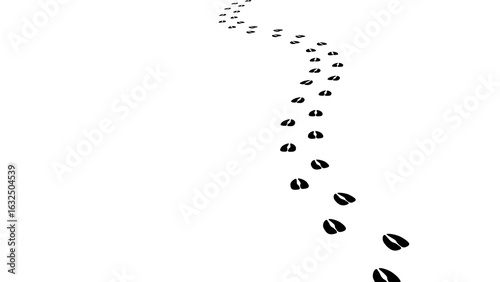 Foto Path footprints of horse, cow, goat, sheep, deer, elk, antelope