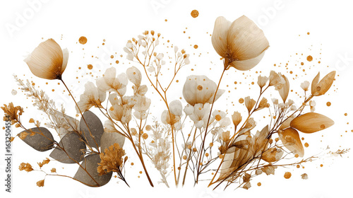 aesthetic sticker decor, dried petal artwork