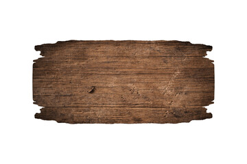 Wooden sign isolated on white background with clipping path