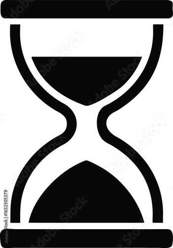 hourglass silhouette on white background