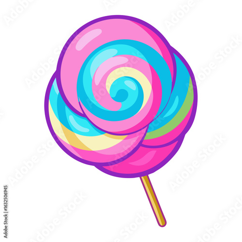 colorful lollipop isolated on white