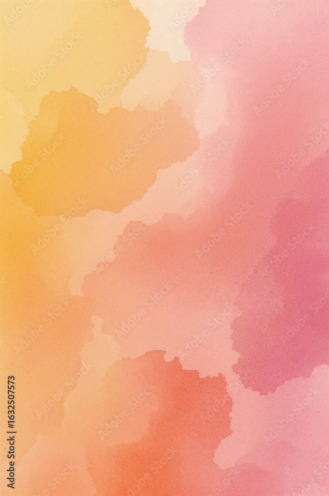 Obraz premium watercolor, warm colors, gradient, abstract, soft texture, yellow, orange, pink, purple, dreamy, artistic, creative background, brush strokes, pigment, blended colors, luminous, emotional, handcrafted