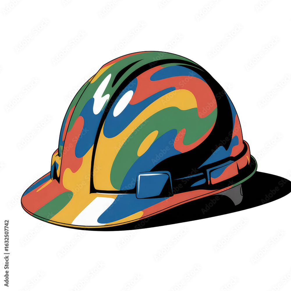 Fototapeta premium Colorful Abstract Hard Hat Construction Safety and Creativity