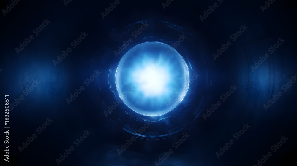 Fototapeta premium Glowing blue nuclear reactor core