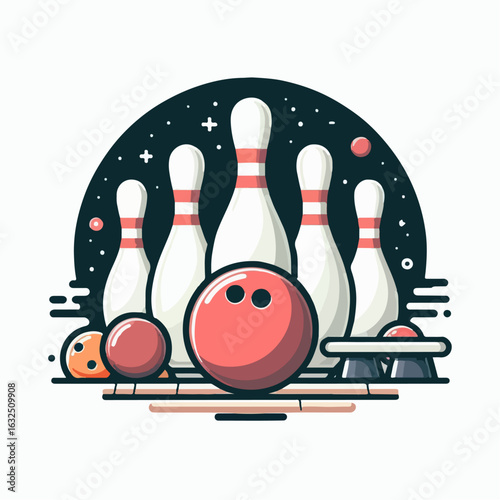 premium vector illustration of bowling 