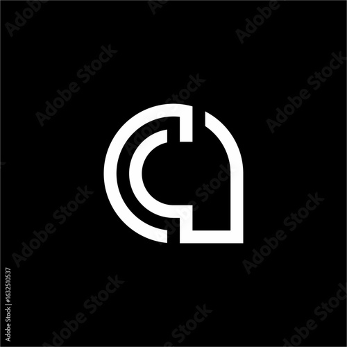 A modern and elegant interlocking AC or CA logo. The sleek, clean lines and bold geometry create a dynamic, futuristic look, making it an ideal symbol for a forward-thinking and sophisticated brand.