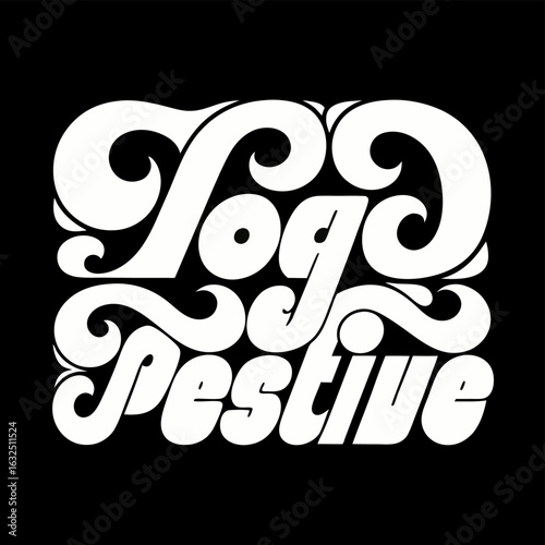 Toga festive white lettering on black background retro style party celebration event toga festive design 1970s vector illustration