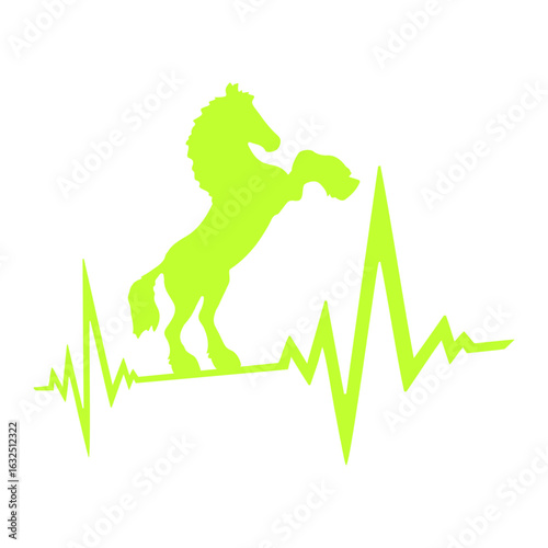 Horse Pulse Heartbeat Frequency ECG Line Cool Fun