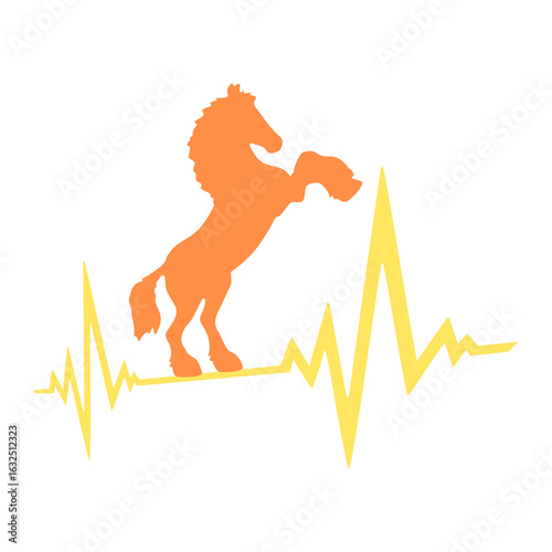 Horse Pulse Heartbeat Frequency ECG Line Cool Fun