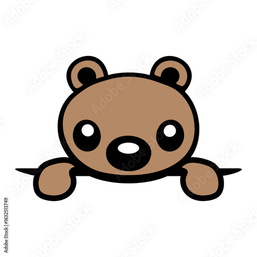 Hiding Bear Behind Fence Friendly Bag Child Drawing
