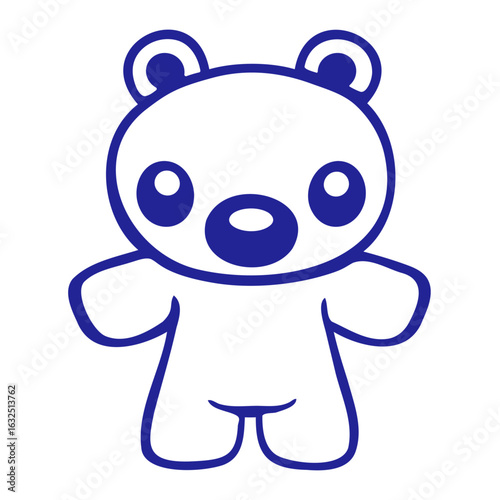 Bear Teddy Big Nose Friendly Cute Child Drawing