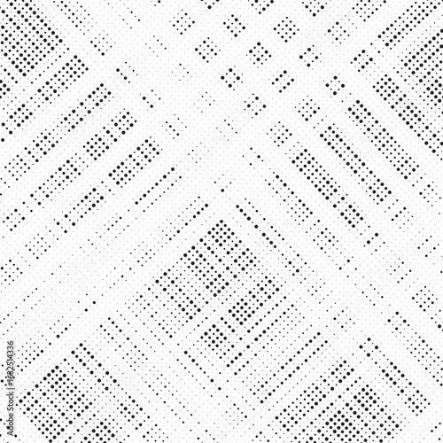 Grunge halftone gradient texture. Faded grit noise background. Sandy gritty wallpaper. Retro pixelated backdrop. Black and white anime or manga comic overlay. Vector graphic design textured halftone