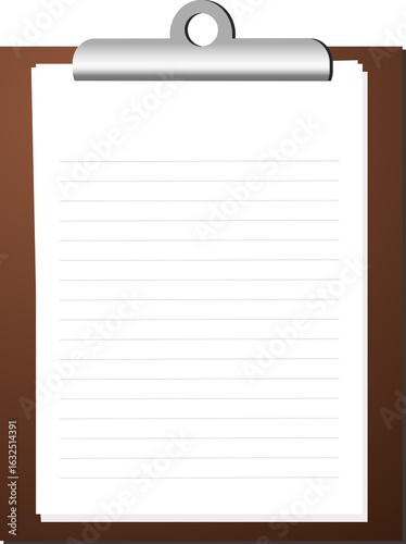 Lined note paper on dark magnet board