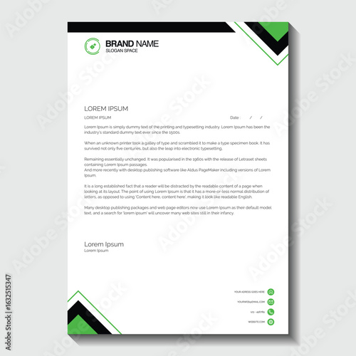 Elegant professional letterhead template design for modern corporate branding and communication needs