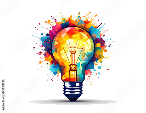 Light bulb creative idea icon transparent background