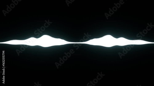 Audio Visualizer on black background, sound wave, frequency