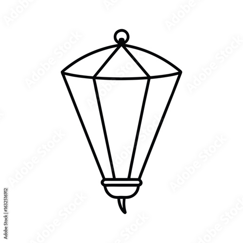 classic sky lantern line art