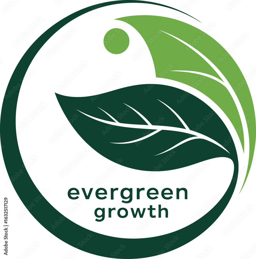 Obraz premium Evergreen Growth leaf logo