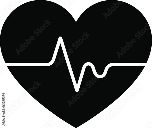 Heart with ECG line