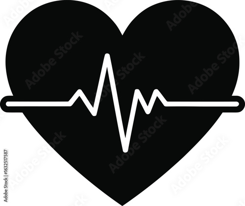 
Heart with ECG line