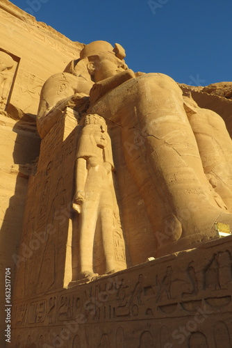 Temple of Abu Simbel. Detail of sculptures and reliefs. Built for Ramesses II approximately 1264 BC (New Kingdom). Egypt.