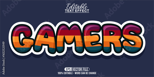 GAMERS word art typography illustration, editable text effect