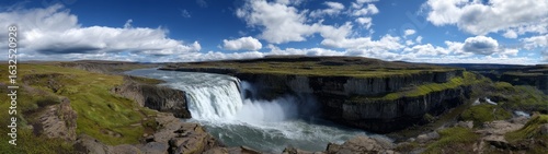 Waterfall action hdr 360 degree panorama nature
