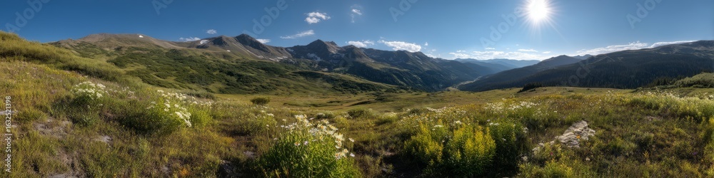 Fototapeta premium Scenic mountain landscape hdr panoramic view