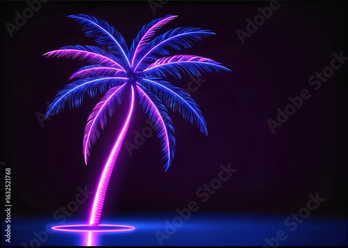 Neon Palm Tree - A Synthwave and Retrowave Aesthetic