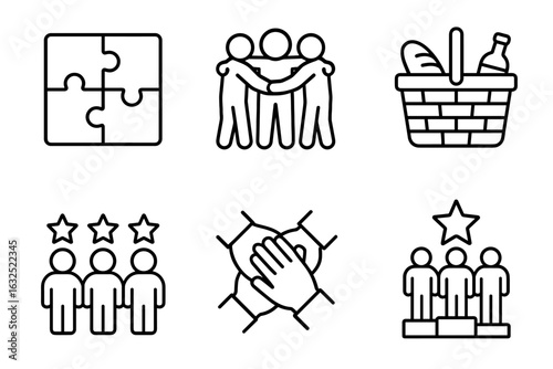Team-Building Icon Set – Collaboration, Leadership, Corporate Training