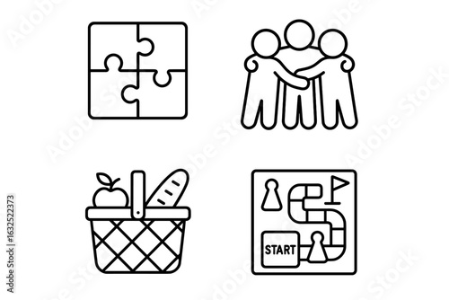 Team-Building Icon Set – Collaboration, Corporate Training, Leadership Skills