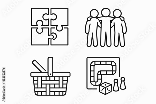 Team-Building Icon Set – Collaboration, Corporate Training, Leadership Skills