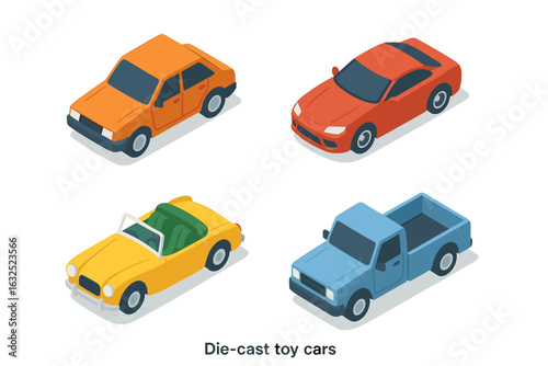 Die-Cast Car Collection – Miniature Vehicles, Model Cars, and Collector’s Edition Vector Set
