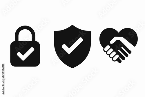Trust Icons Collection – Security, Reliability, and Business Ethics Vector Set