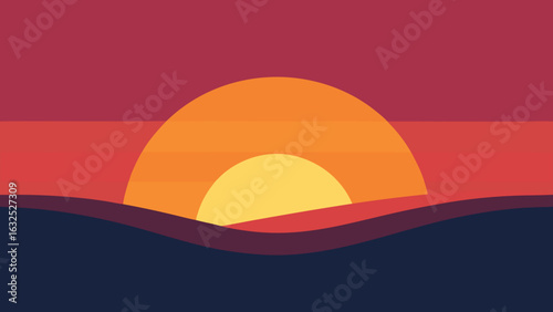 minimal sunrise horizon vector background