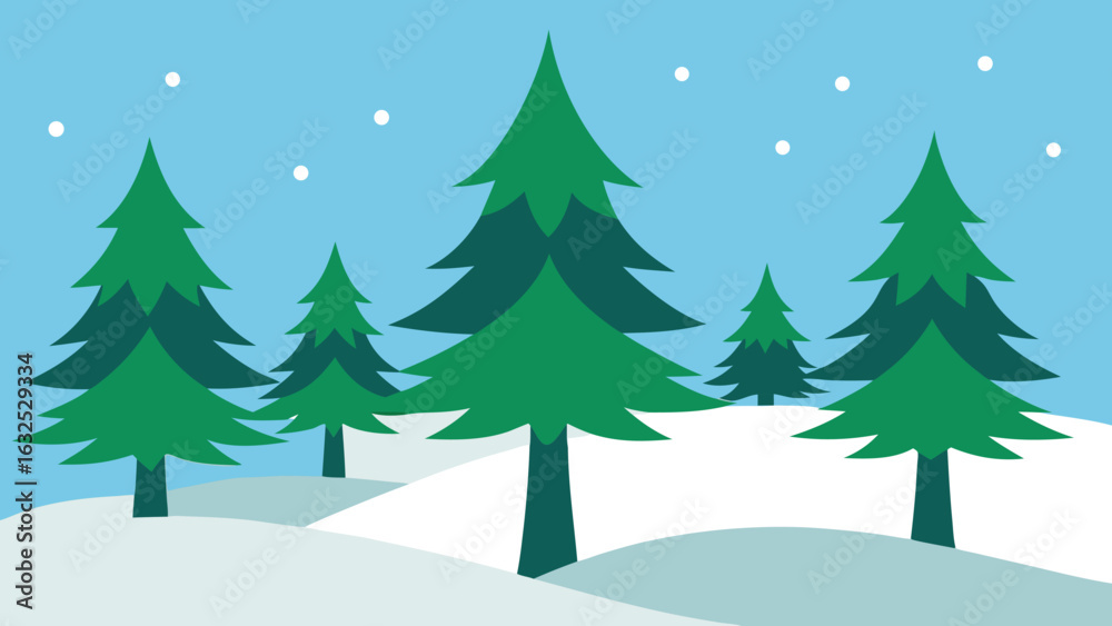 Fototapeta premium pine trees in snow vector background