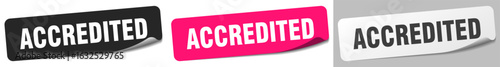 accredited sticker. accredited sticker set on white background