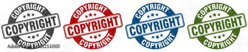 copyright stamp. copyright round stamp set isolated on white background