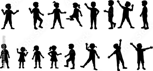  Children in Various Poses  People Sitting and Talking in Chairs vector bundle
