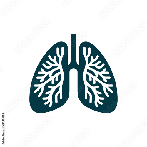 Stylized illustration of human lungs showcasing intricate bronchial tree structure