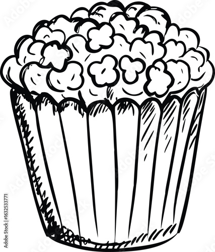 popcorn sketch silhouette 
