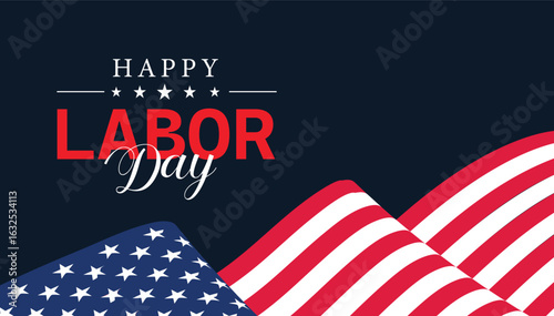 Happy Labor day USA poster for story, card, banner, vector illustration background
