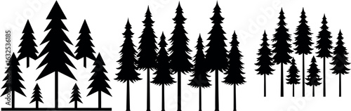 Evergreen Trees Silhouettes: Dramatic silhouettes of tall evergreen trees stand out against the backdrop. This collection presents a minimalist yet evocative representation of nature's majesty.