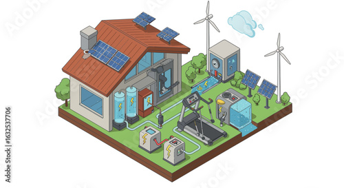 Sustainable smart home with renewable energy sources and eco-friendly technology