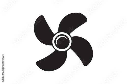 Propeller icon silhouette on white background.
