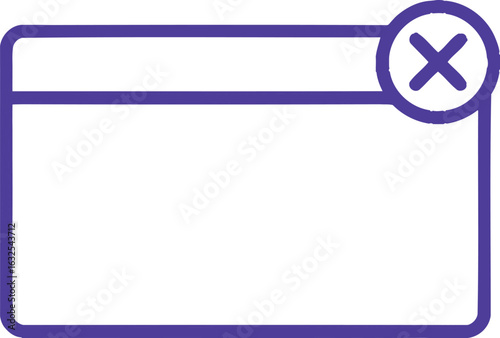 Vector art of close button icon, a simple symbol for closing a window or dialog box, a web design element for canceling or exiting a process