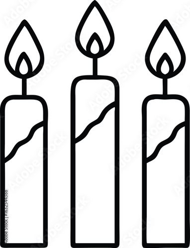 silhouette of waisak celebration candles simple on